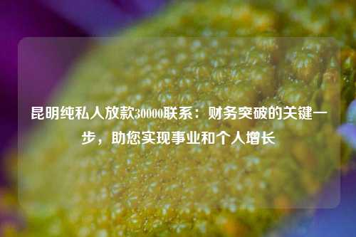 昆明纯私人放款30000联系：财务突破的关键一步，助您实现事业和个人增长