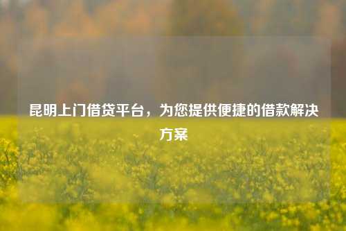 昆明上门借贷平台，为您提供便捷的借款解决方案 昆明上门私人借钱 昆明私人借钱  第1张
