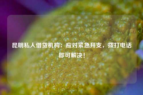 昆明私人借贷机构：应对紧急开支，拨打电话即可解决！