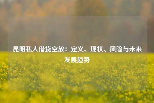昆明私人借贷空放：定义、现状、风险与未来发展趋势