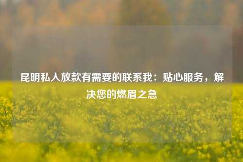 昆明私人放款有需要的联系我：贴心服务，解决您的燃眉之急