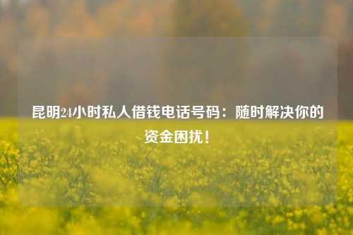 昆明24小时私人借钱电话号码：随时解决你的资金困扰！